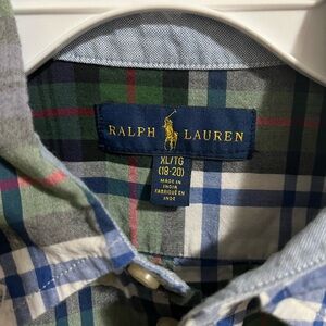 Ralph Lauren Boy’s XL Multicolor Plaid Button Down Shirt